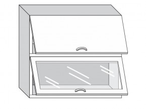 1.80.8 Шкаф настенный (h=720) на 800 с 2-мя гор. дв., 1 ст. дв. в Пласте - plast.magazin-mebel74.ru | фото