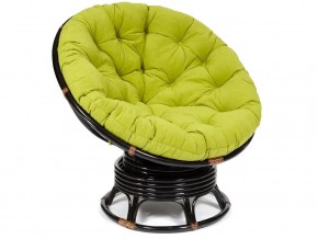 Кресло-качалка Papasan w 23/01 B с подушкой Antique brown, флок Олива в Пласте - plast.magazin-mebel74.ru | фото