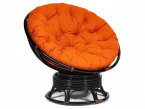 Кресло-качалка Papasan w 23/01 B с подушкой Antique brown, ткань Оранжевый в Пласте - plast.magazin-mebel74.ru | фото