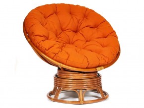 Кресло-качалка Papasan w 23/01 B с подушкой Cognac, ткань Оранжевый в Пласте - plast.magazin-mebel74.ru | фото