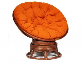 Кресло-качалка Papasan w 23/01 B с подушкой Pecan, ткань Оранжевый в Пласте - plast.magazin-mebel74.ru | фото