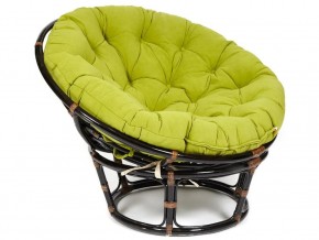 Кресло Papasan 23/01 W с подушкой Antique brown, флок Олива в Пласте - plast.magazin-mebel74.ru | фото