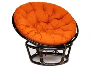 Кресло Papasan 23/01 W с подушкой Antique brown, ткань Оранжевый в Пласте - plast.magazin-mebel74.ru | фото