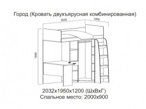 Кровать двухъярусная комбинированная в Пласте - plast.magazin-mebel74.ru | фото