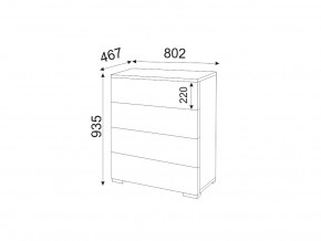 М05 (ручка брусок) Комод (4 ящика) в Пласте - plast.magazin-mebel74.ru | фото