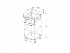 НЯ 40 Модуль нижний Без Столешницы 1 ящик/дверка МНЯ 40 в Пласте - plast.magazin-mebel74.ru | фото