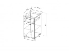 НЯ 40 Модуль нижний Без Столешницы 1 ящик/дверка МНЯ 40 в Пласте - plast.magazin-mebel74.ru | фото