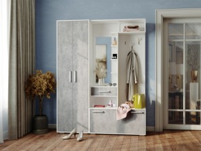 Прихожая Ориноко белый/цемент светлый в Пласте - plast.magazin-mebel74.ru | фото