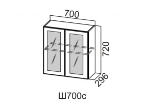 Ш700с/720 Шкаф навесной 700/720 (со стеклом) в Пласте - plast.magazin-mebel74.ru | фото