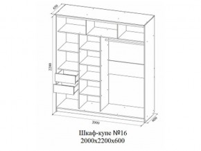 Шкаф-купе №16 (2,0м) в Пласте - plast.magazin-mebel74.ru | фото