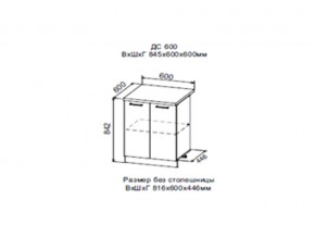 Шкаф нижний ДС600 с полкой (2 дв) в Пласте - plast.magazin-mebel74.ru | фото